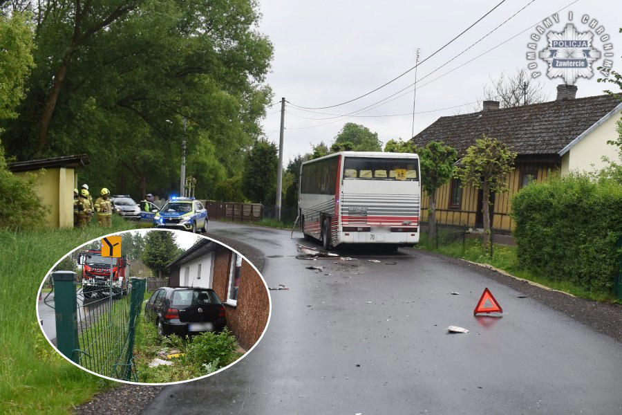 Wypadek szkolnego autobusu. Wjechał w niego pijany kierowca